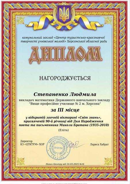 Вікторина «Світ знань», присвячена 90-й річниці від Дня Народження поета та письменника Миколи Братана